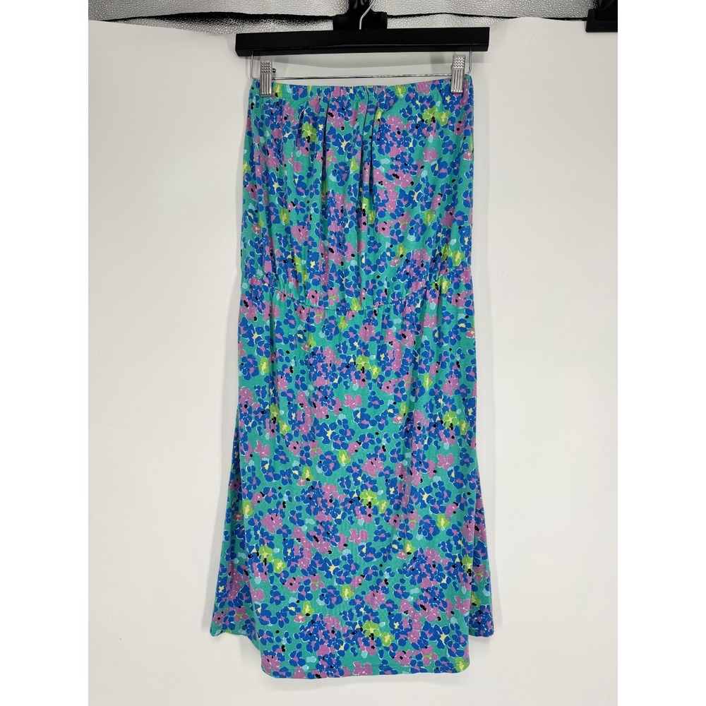 Lilly Pulitzer Long Skirt Womens Medium Floral Print Colorful Flow Rayon Stretch